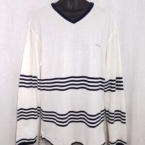 Nautica Competition Knit Shirt Vintage 90s Sweater V Neck Mens Size Large